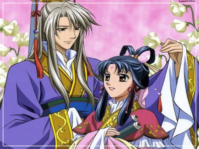 Anime couple in traditional attire