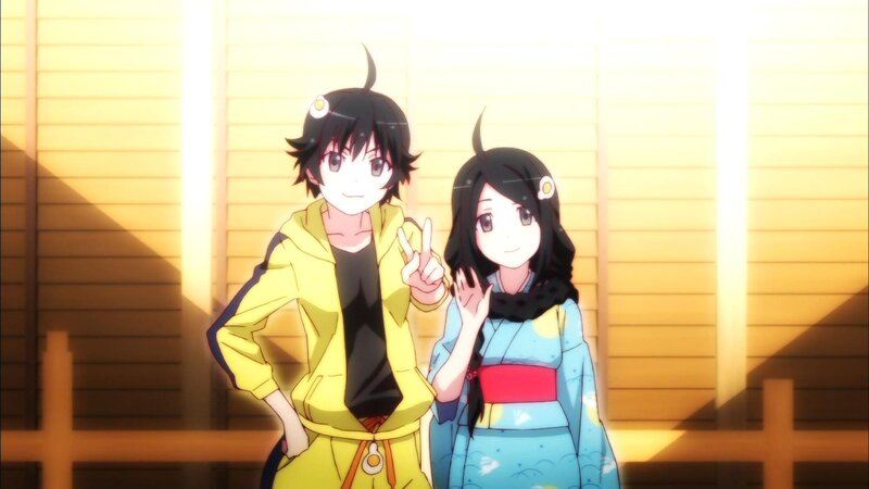 anime couple in traditional clothes