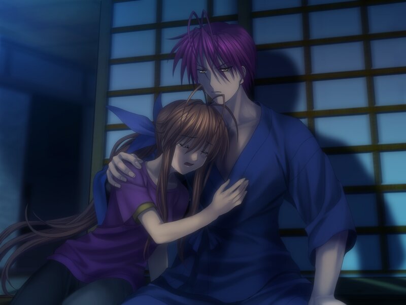 anime couple in traditional room