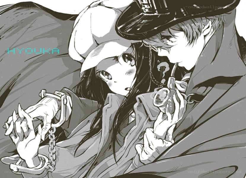 Anime couple in trench coats