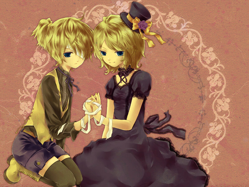 anime couple in vintage attire