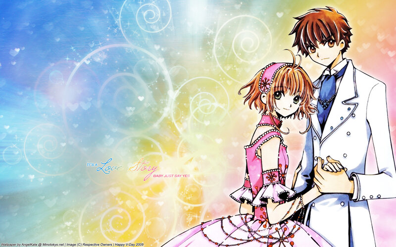 anime couple in wedding attire