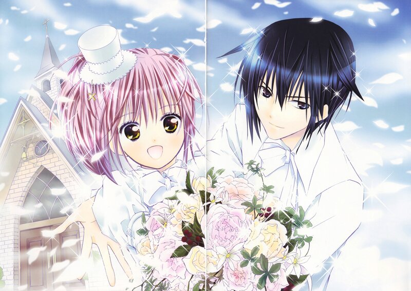 Anime Couple in Wedding Attire — Pink, Joyful, Afternoon
