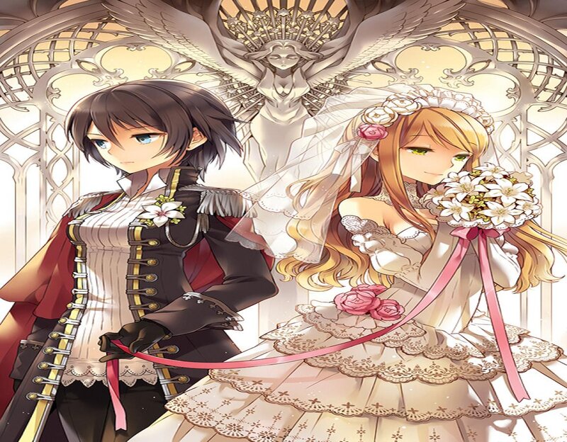 Anime Couple in Wedding Attire — White, Ceremonial