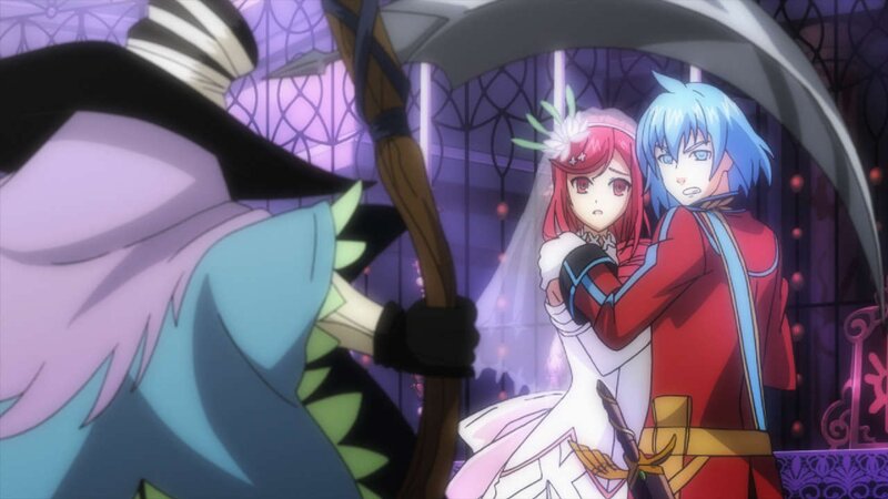 Anime couple in wedding scene
