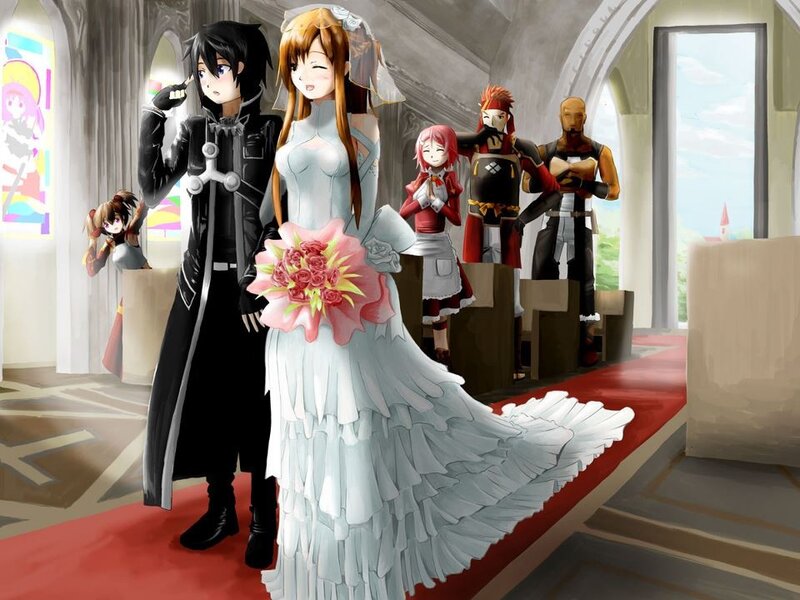 Anime Couple in Wedding — White, Ceremonial