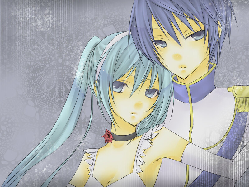 anime couple in winter