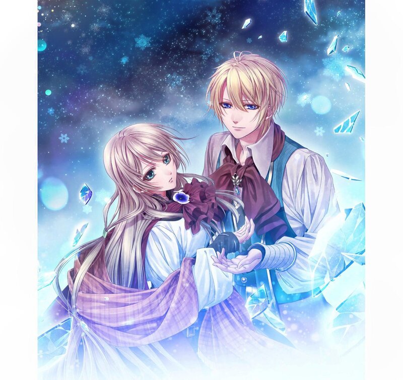 Anime Couple in Winter — Blue, Dreamy