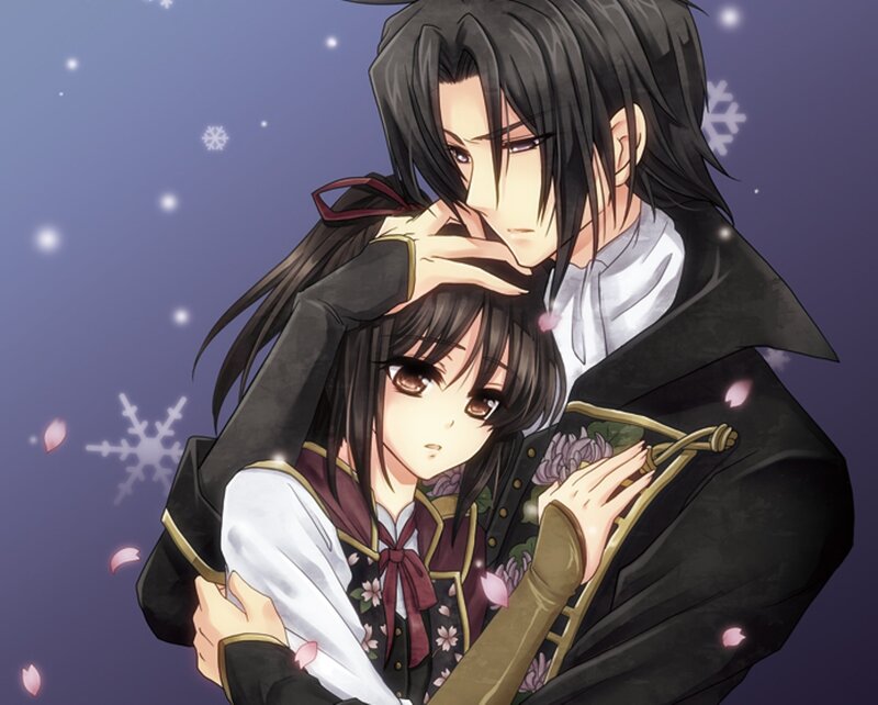 Anime Couple in Winter — Purple