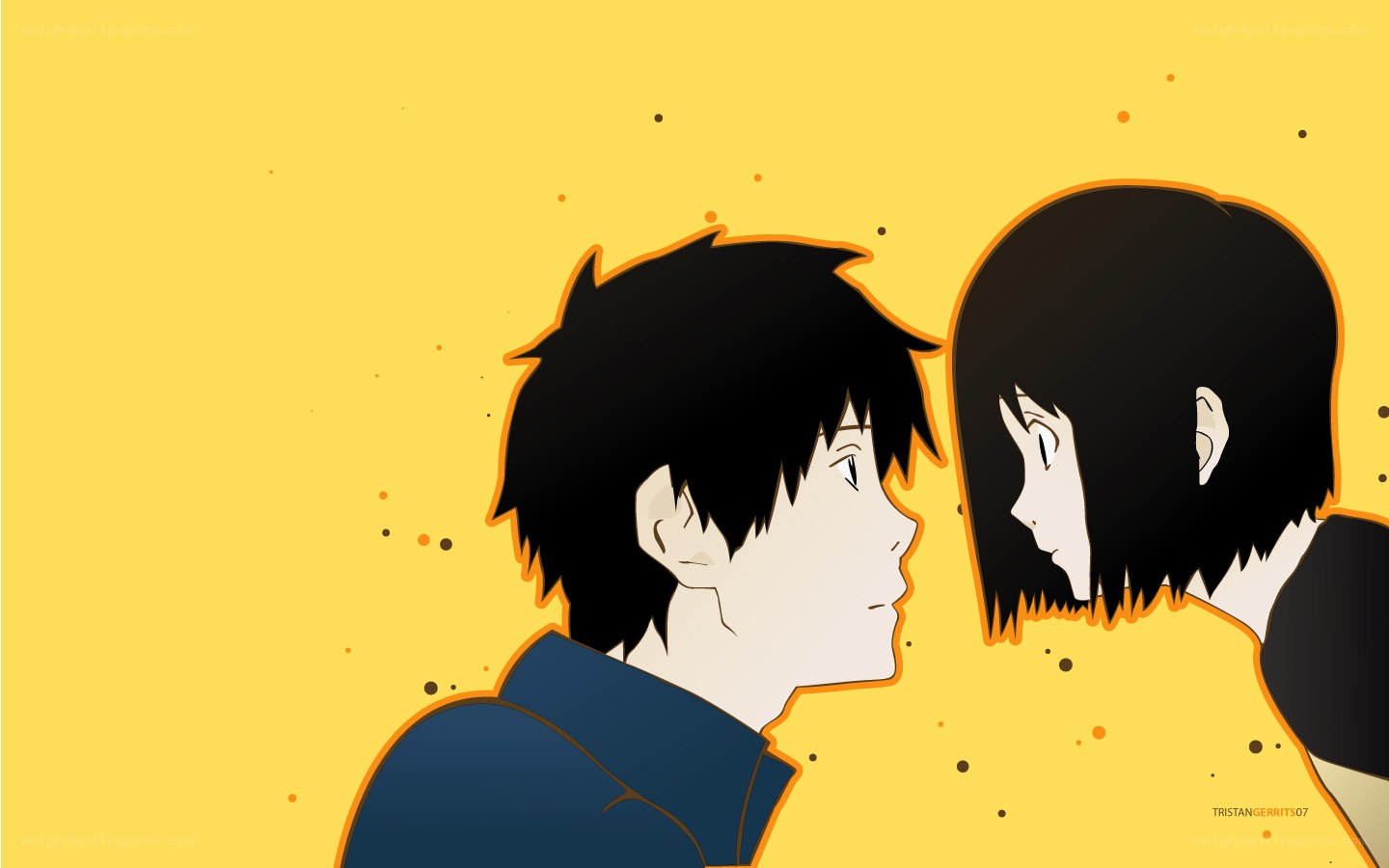 anime couple in yellow
