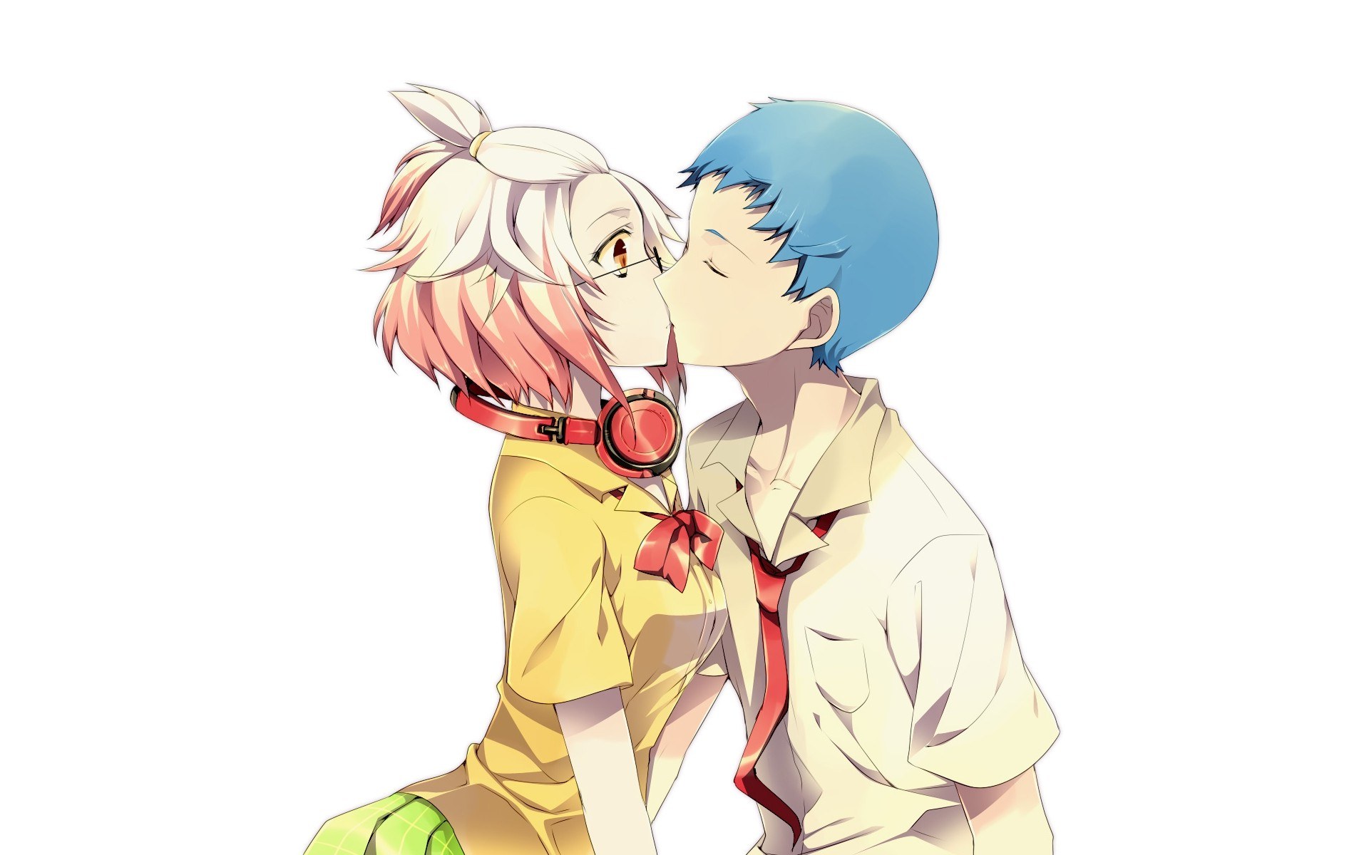 anime couple kissing