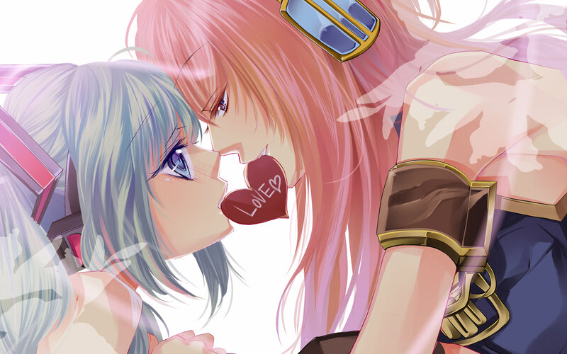 anime couple kissing