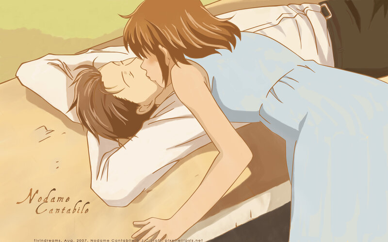 anime couple kissing