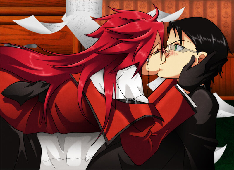 anime couple kissing