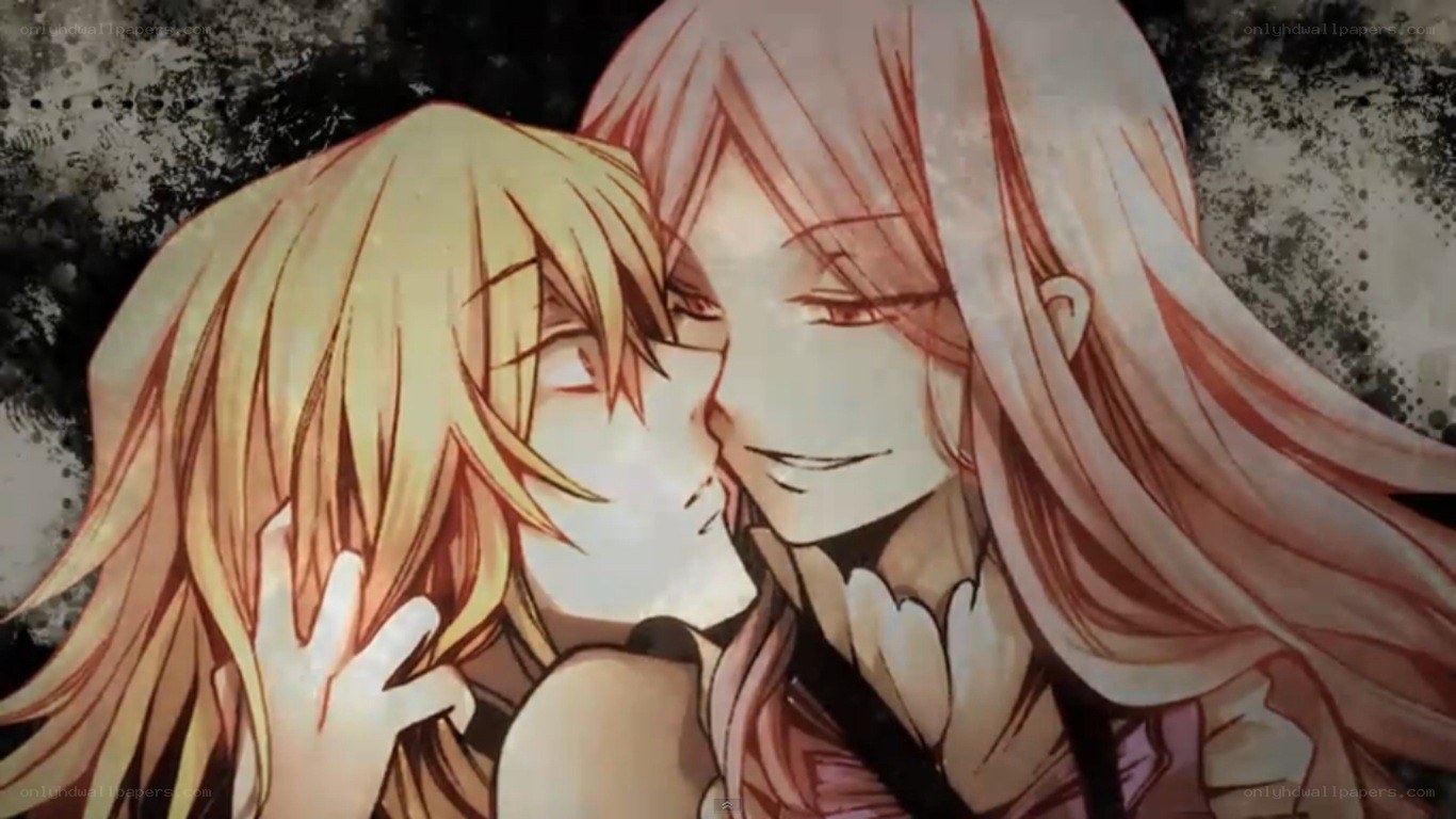 anime couple kissing