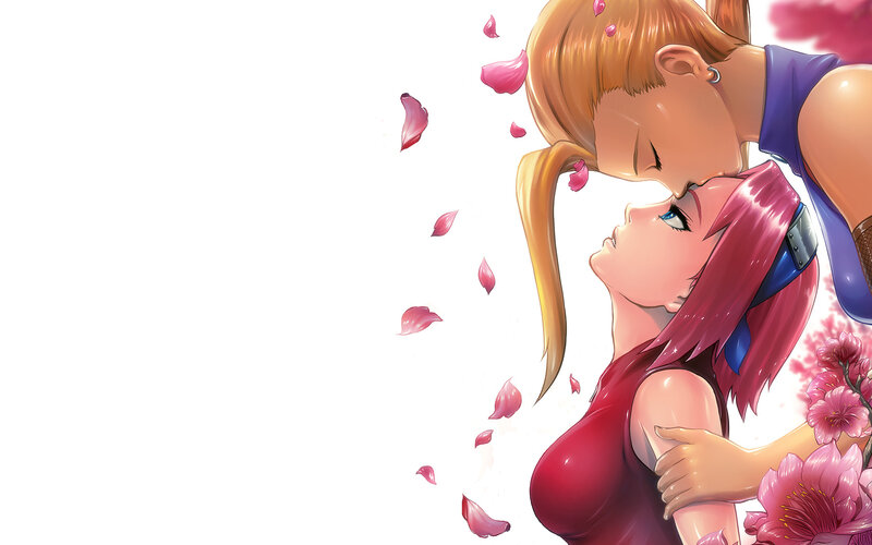 anime couple kissing