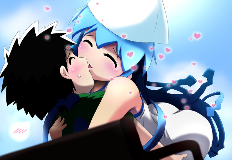 anime couple kissing