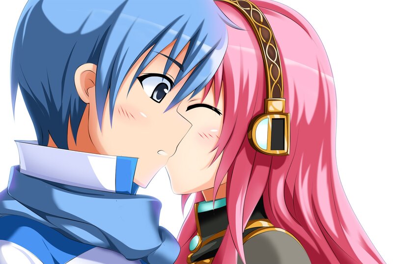 anime couple kissing