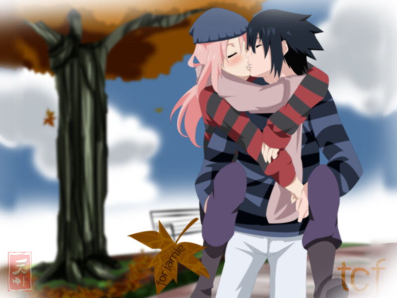 Anime Couple Kissing — Blue