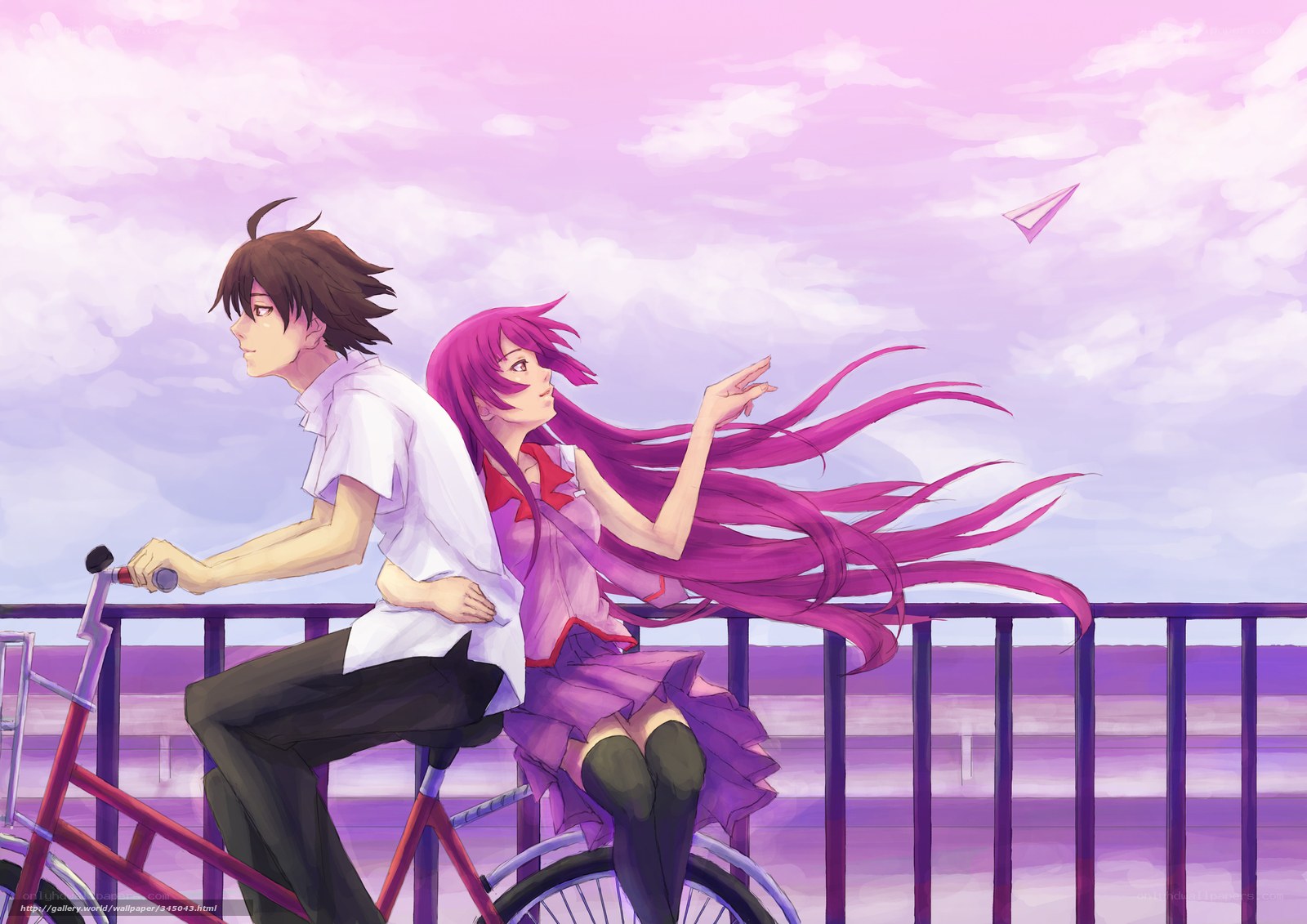 Anime couple on a bike