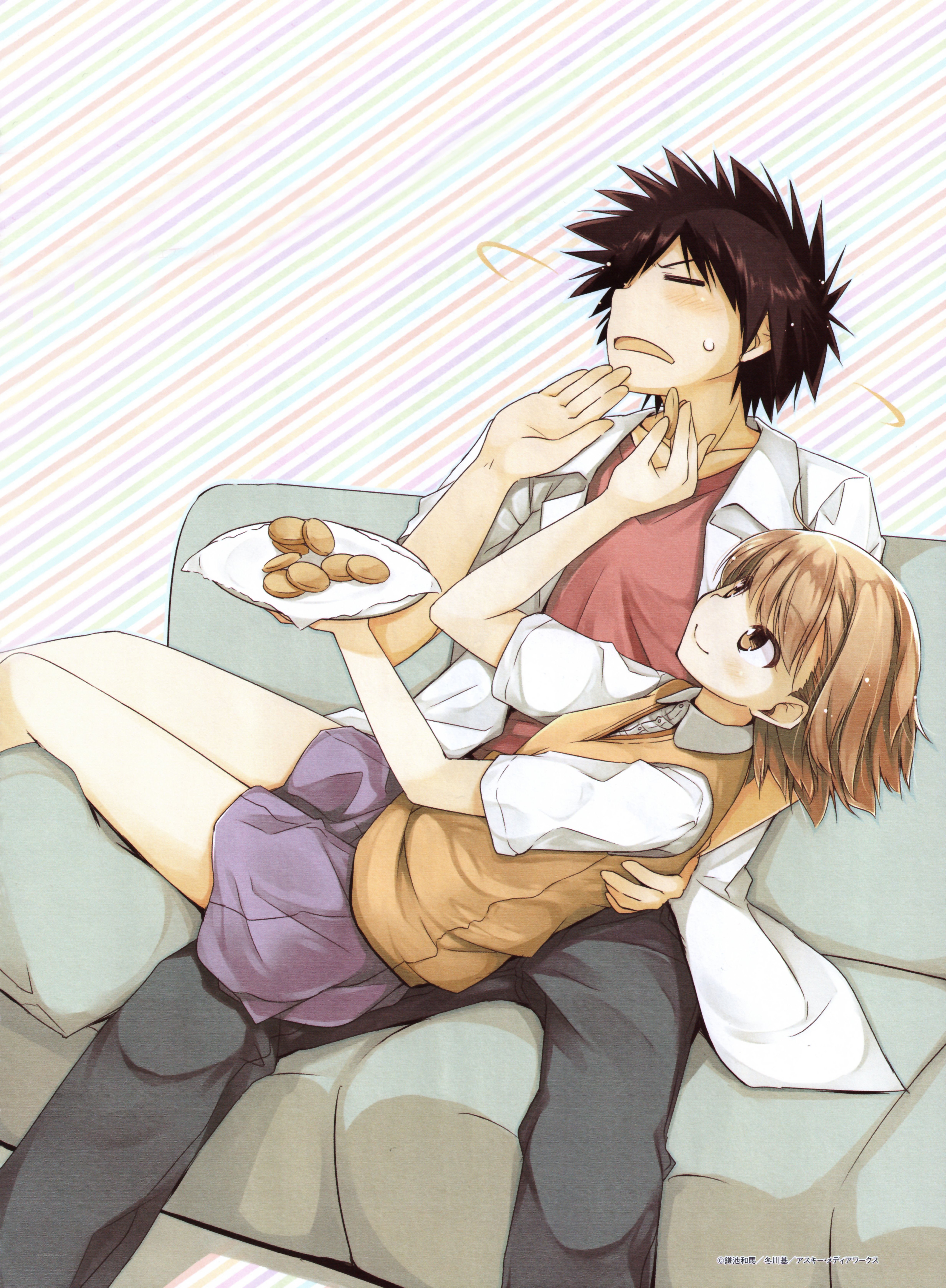 Anime couple on a couch