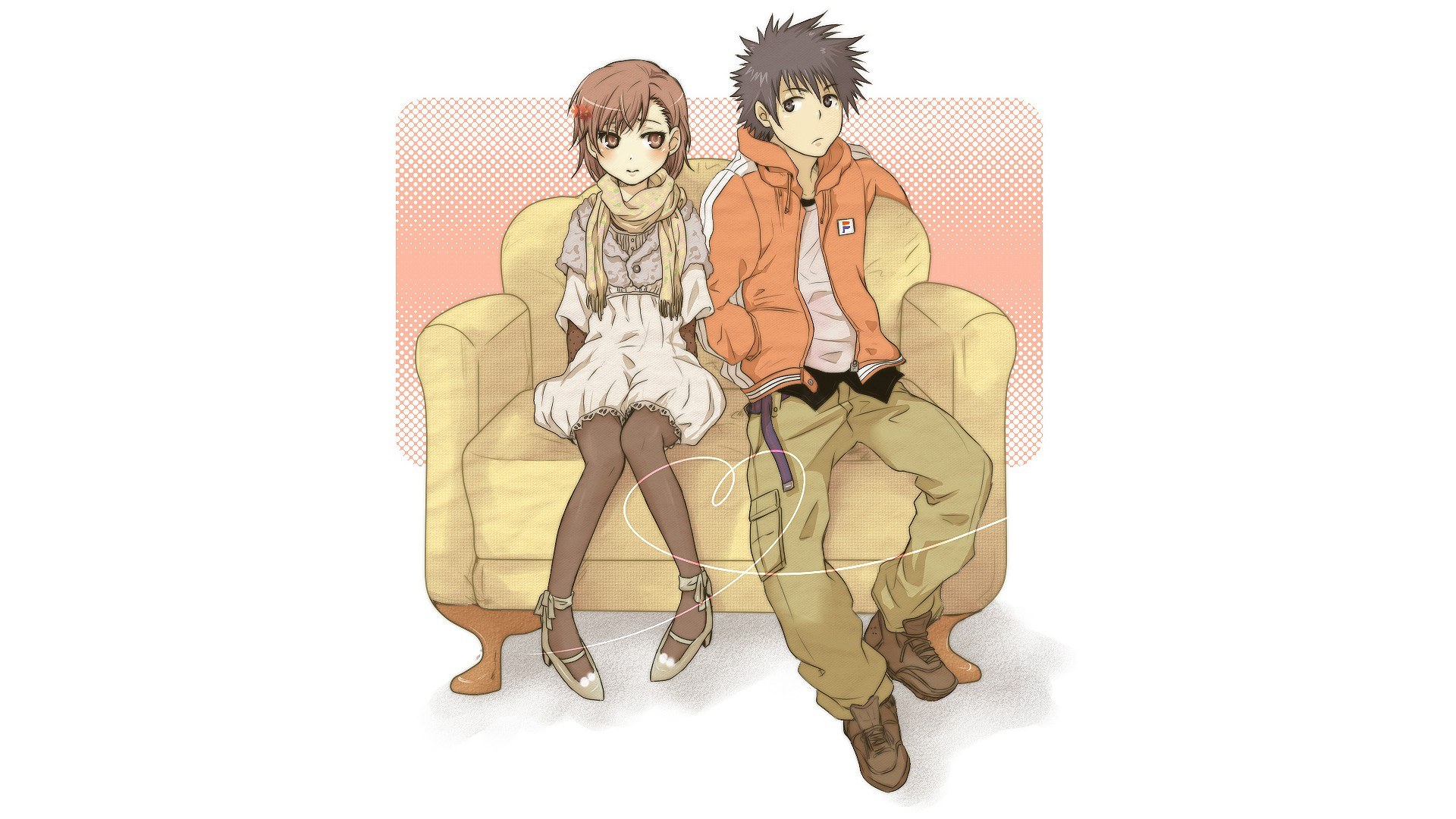 anime couple on a couch