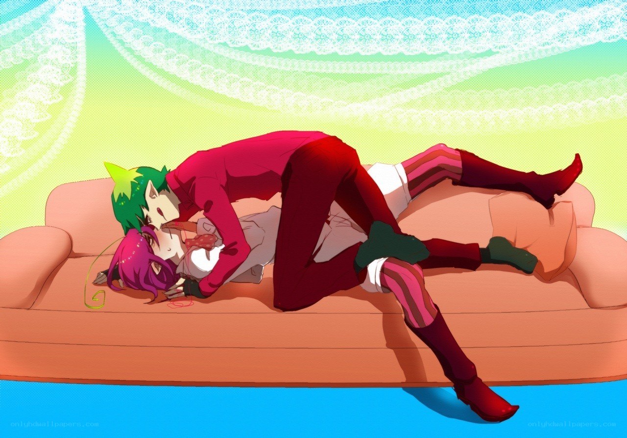 Anime couple on a couch