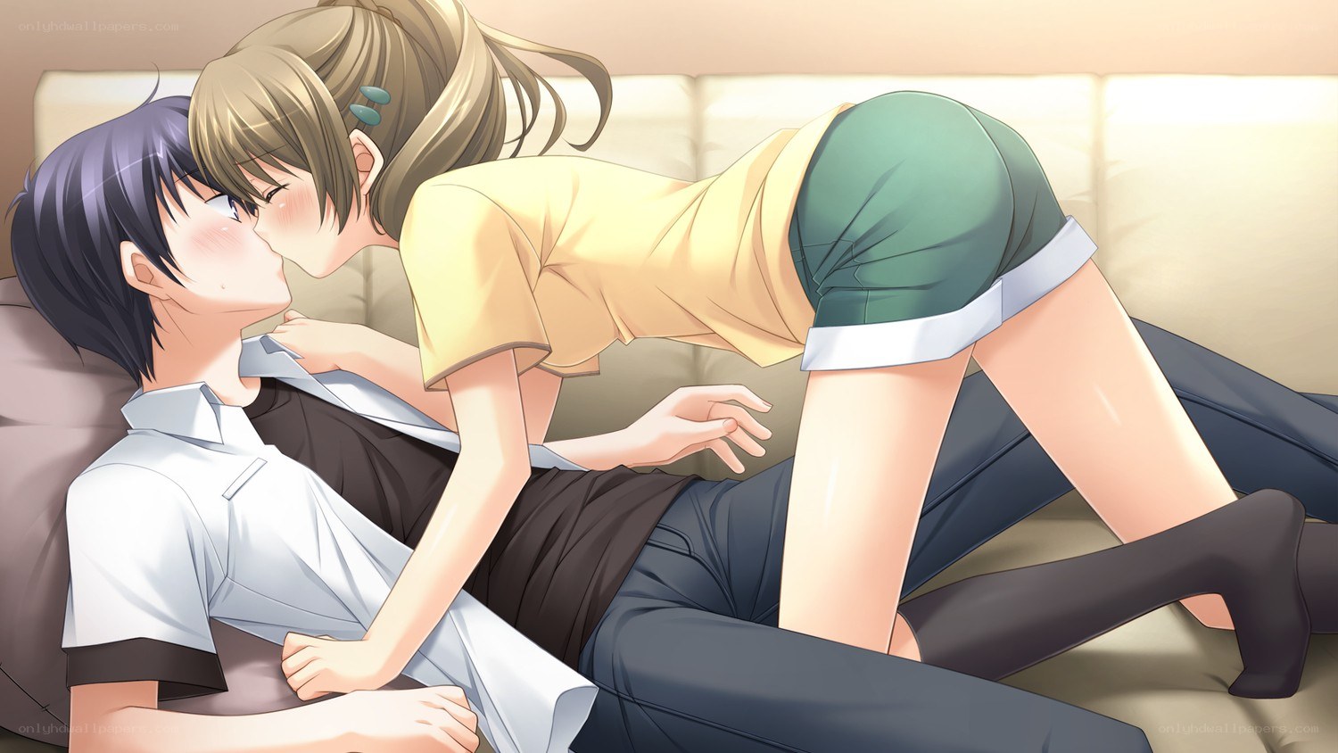 Anime couple on a couch