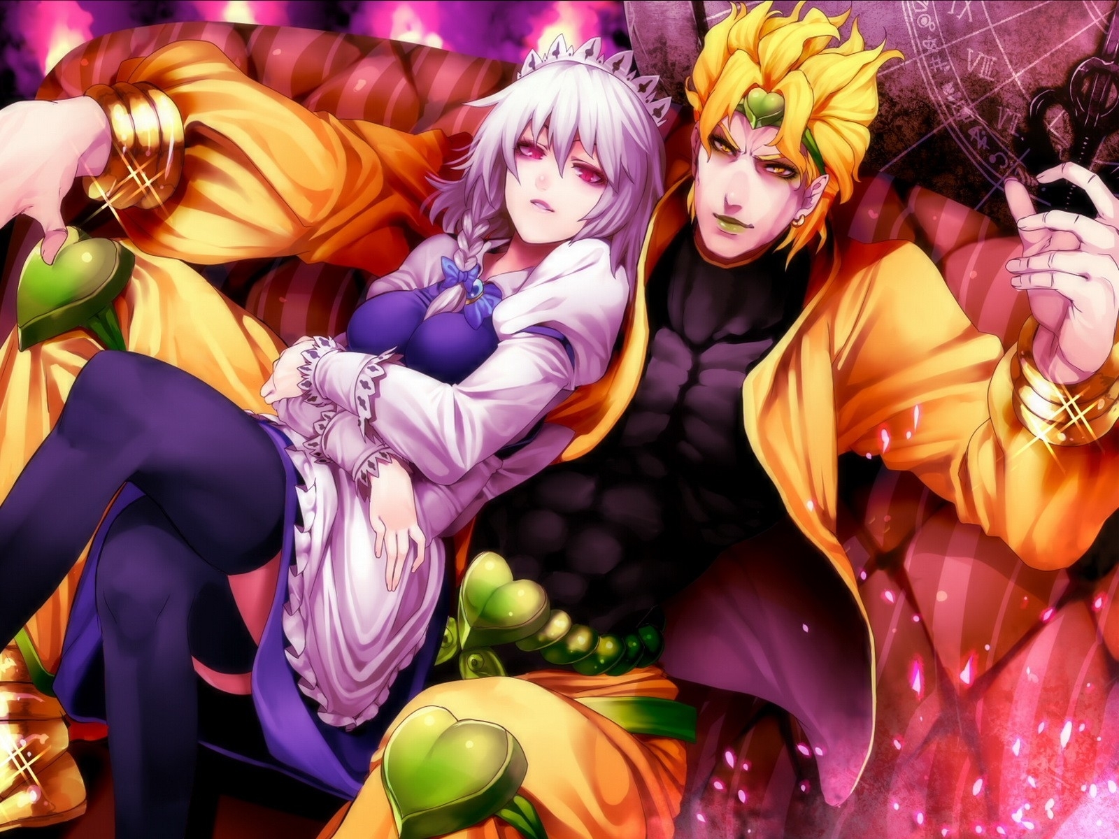 anime couple on a couch