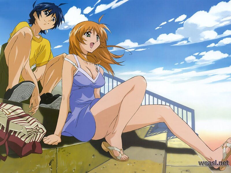 Anime couple on a sunny day