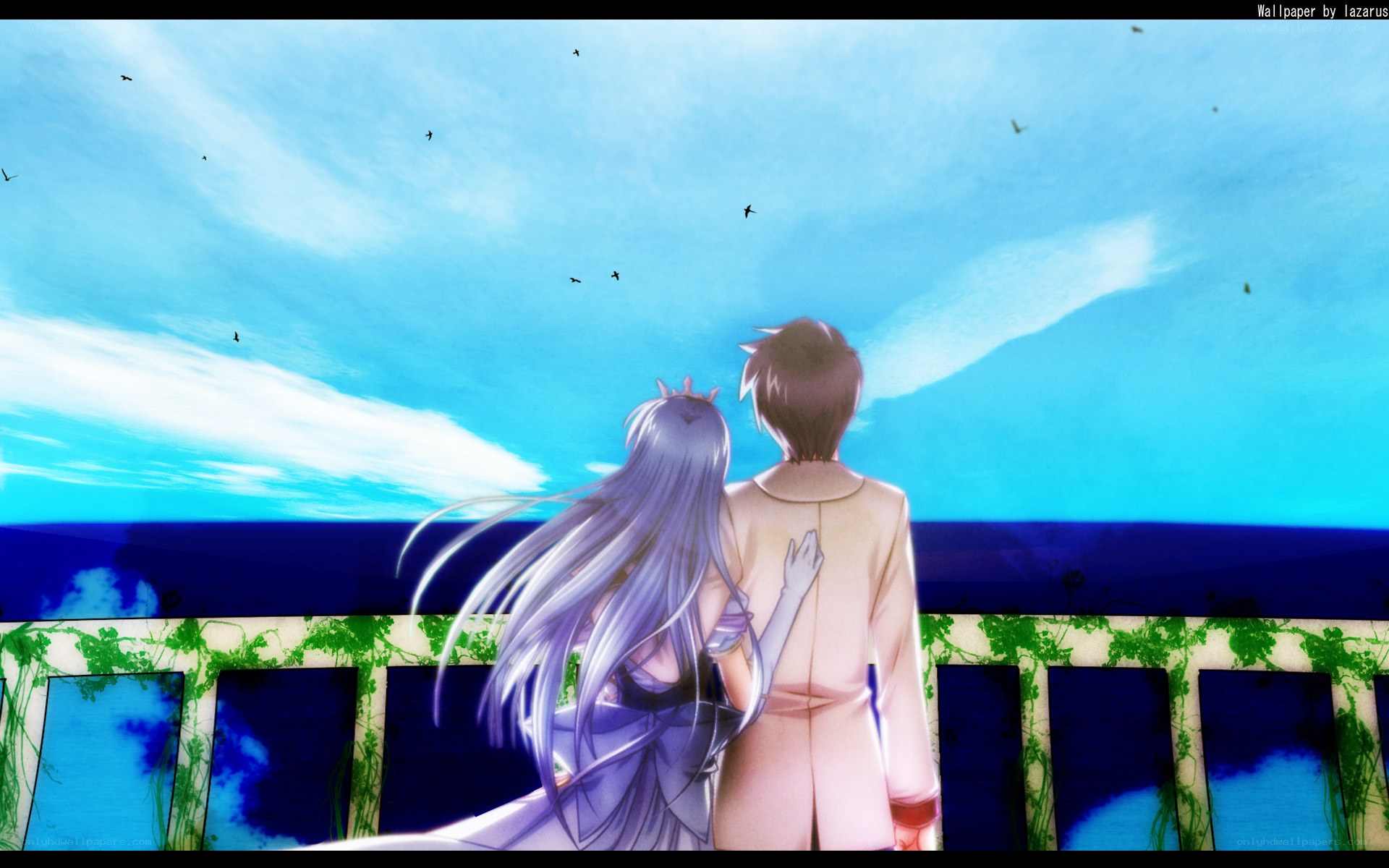 anime couple on balcony