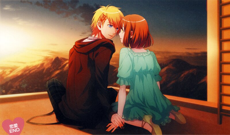 Anime Couple on Balcony — Orange