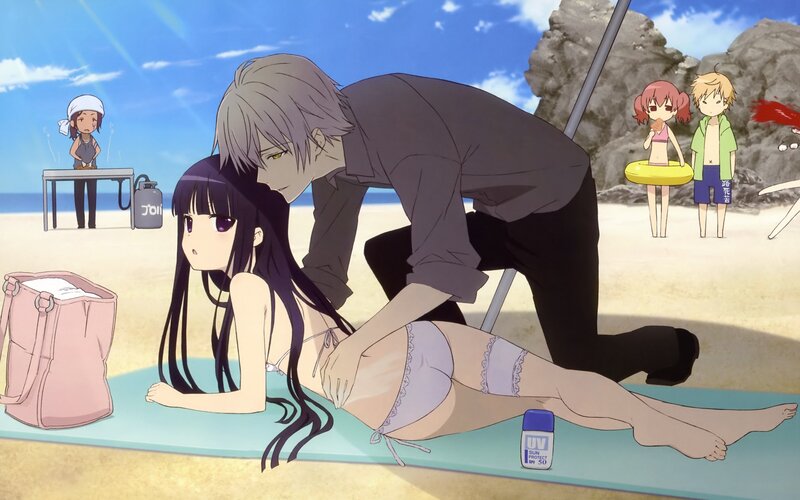 Anime Couple on Beach — Blue, Relaxed