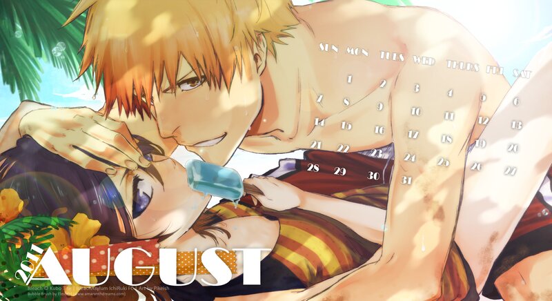 Anime Couple on Beach — Yellow, Relaxed