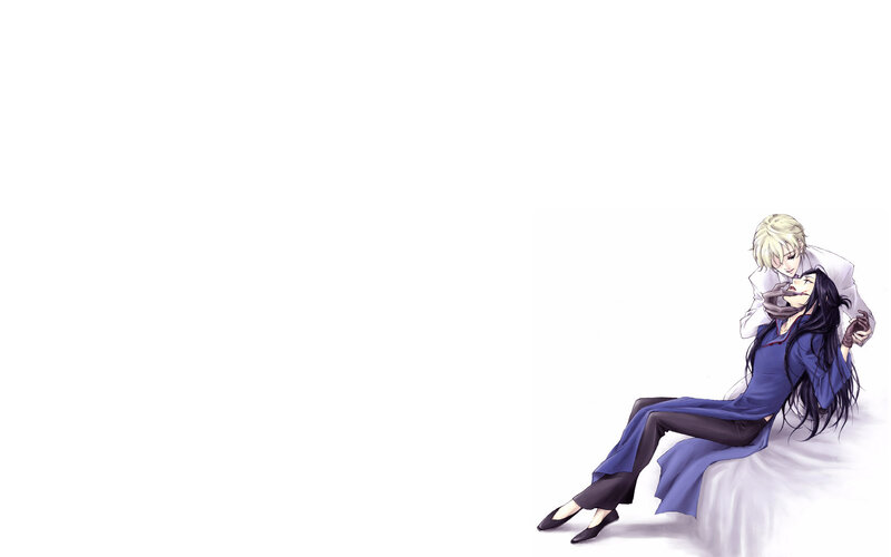 anime couple on bed