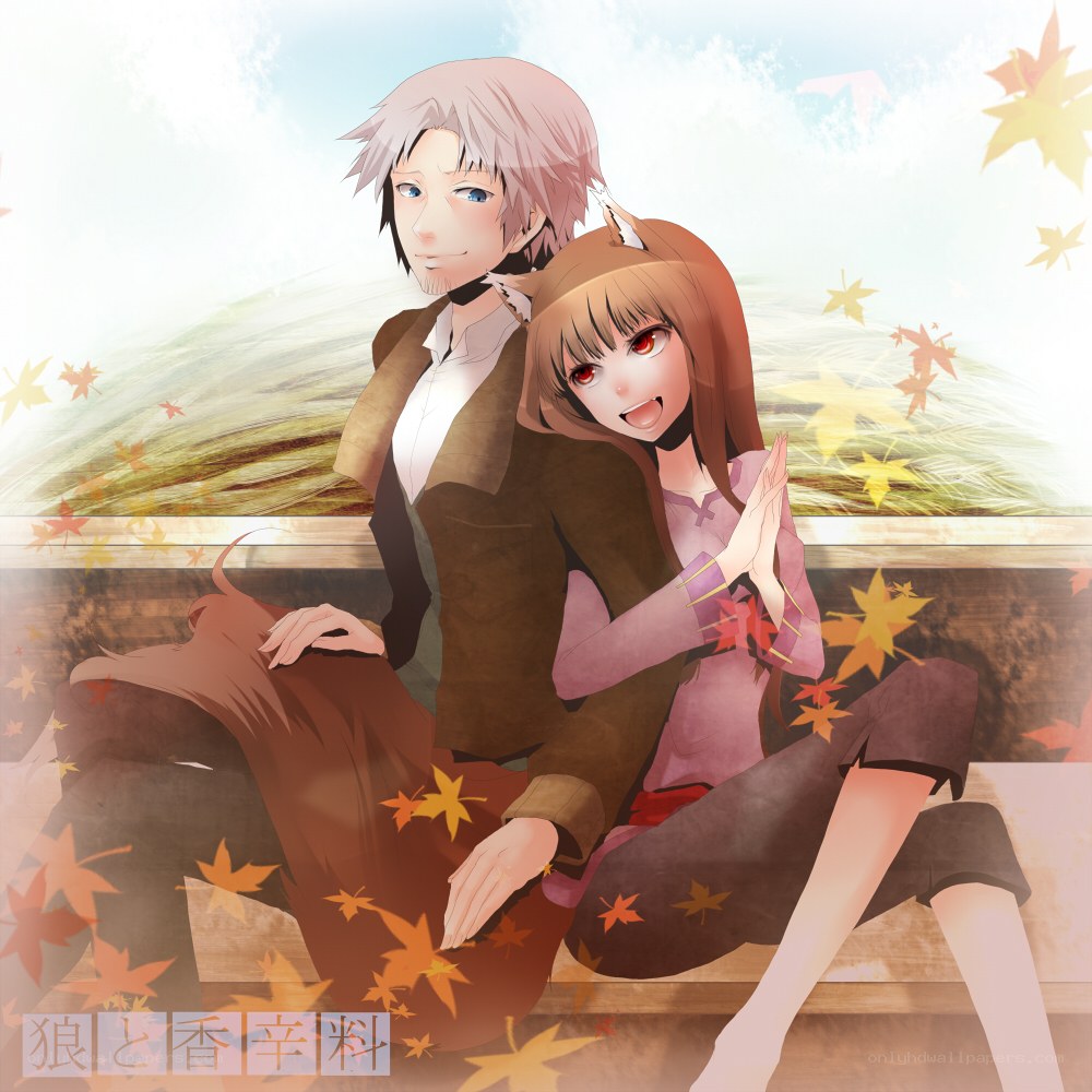 Anime couple on bench