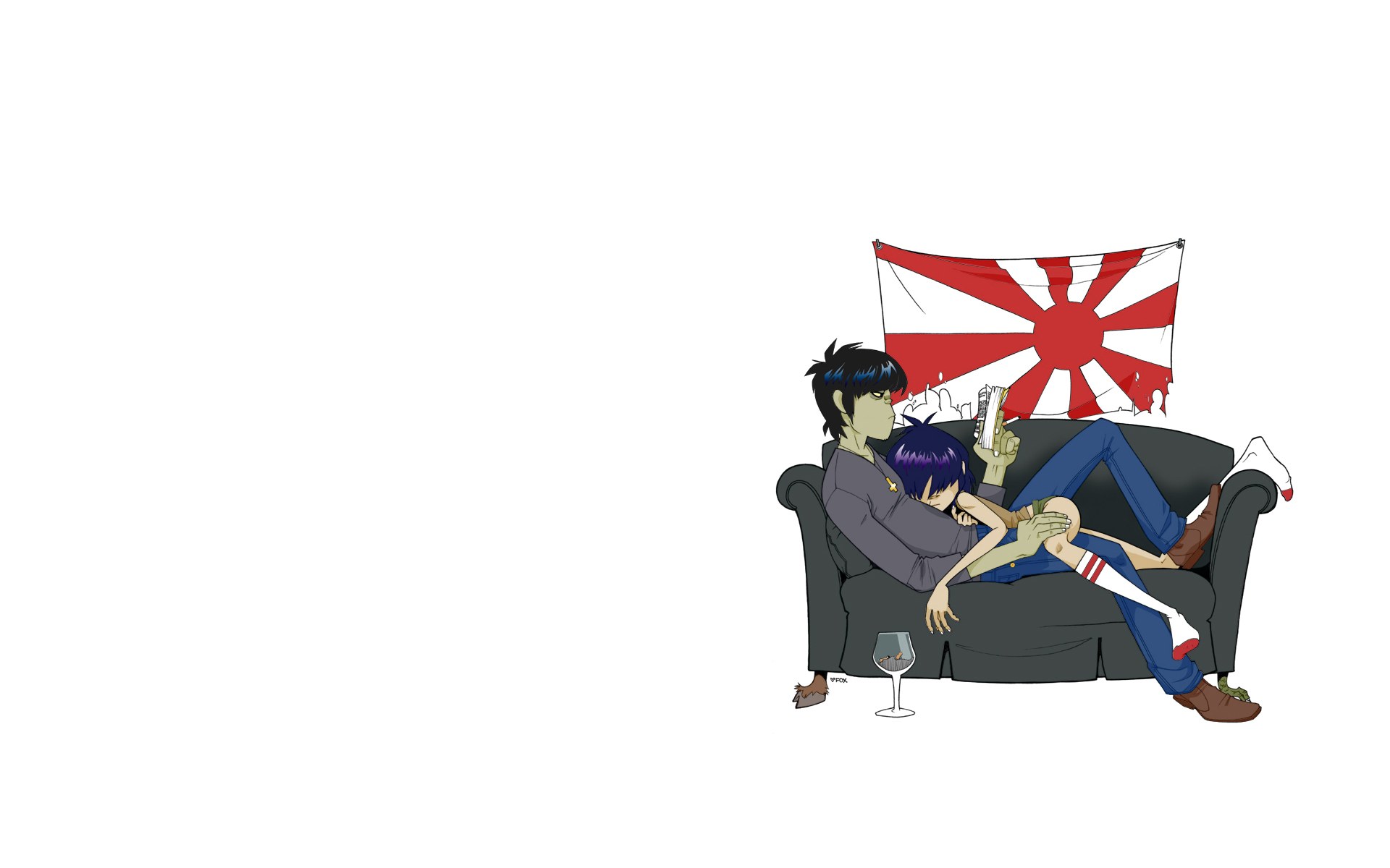 anime couple on couch