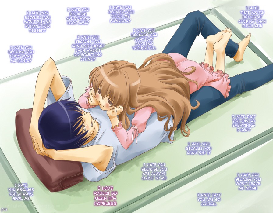 Anime couple on floor