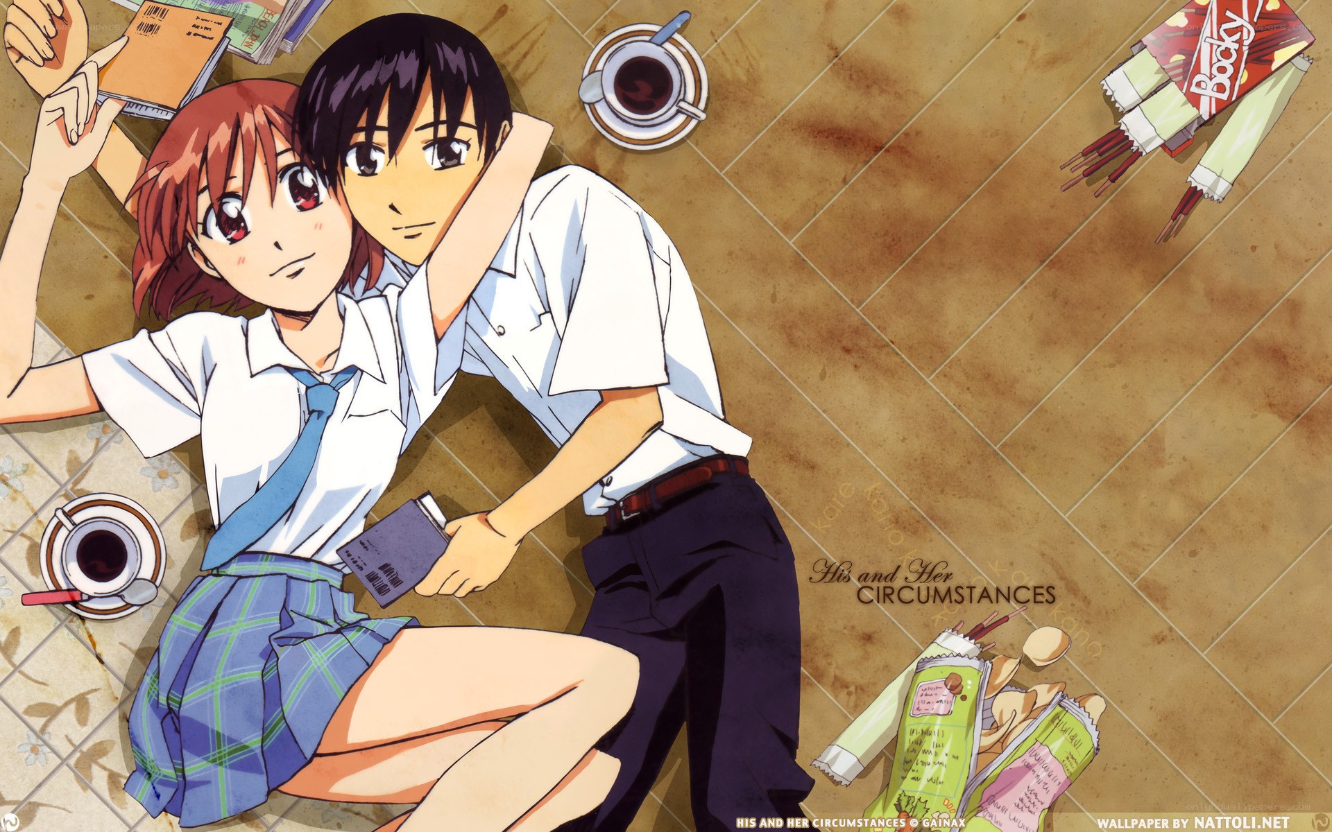 Anime couple on floor