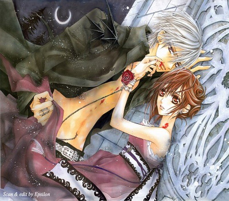 Anime Couple on Ground — White