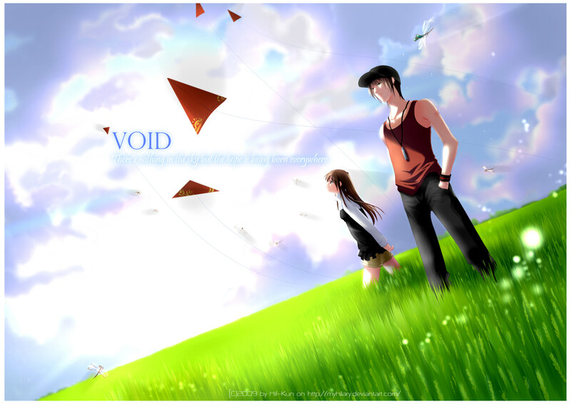 Anime Couple on Hill — Green