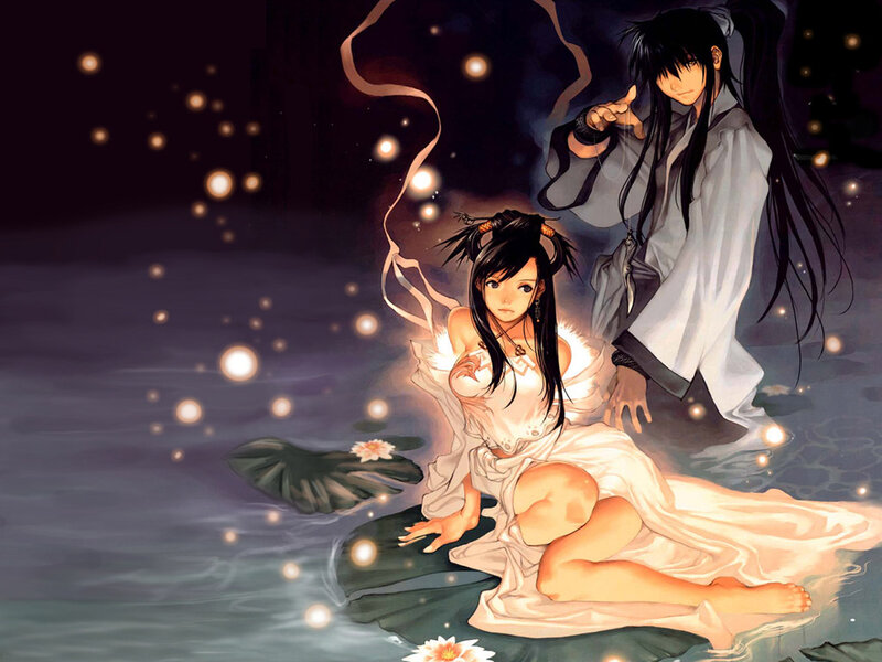 Anime Couple on Lotus