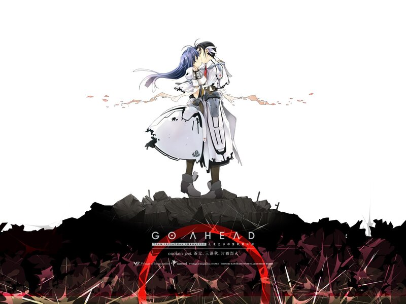 Anime couple on rubble