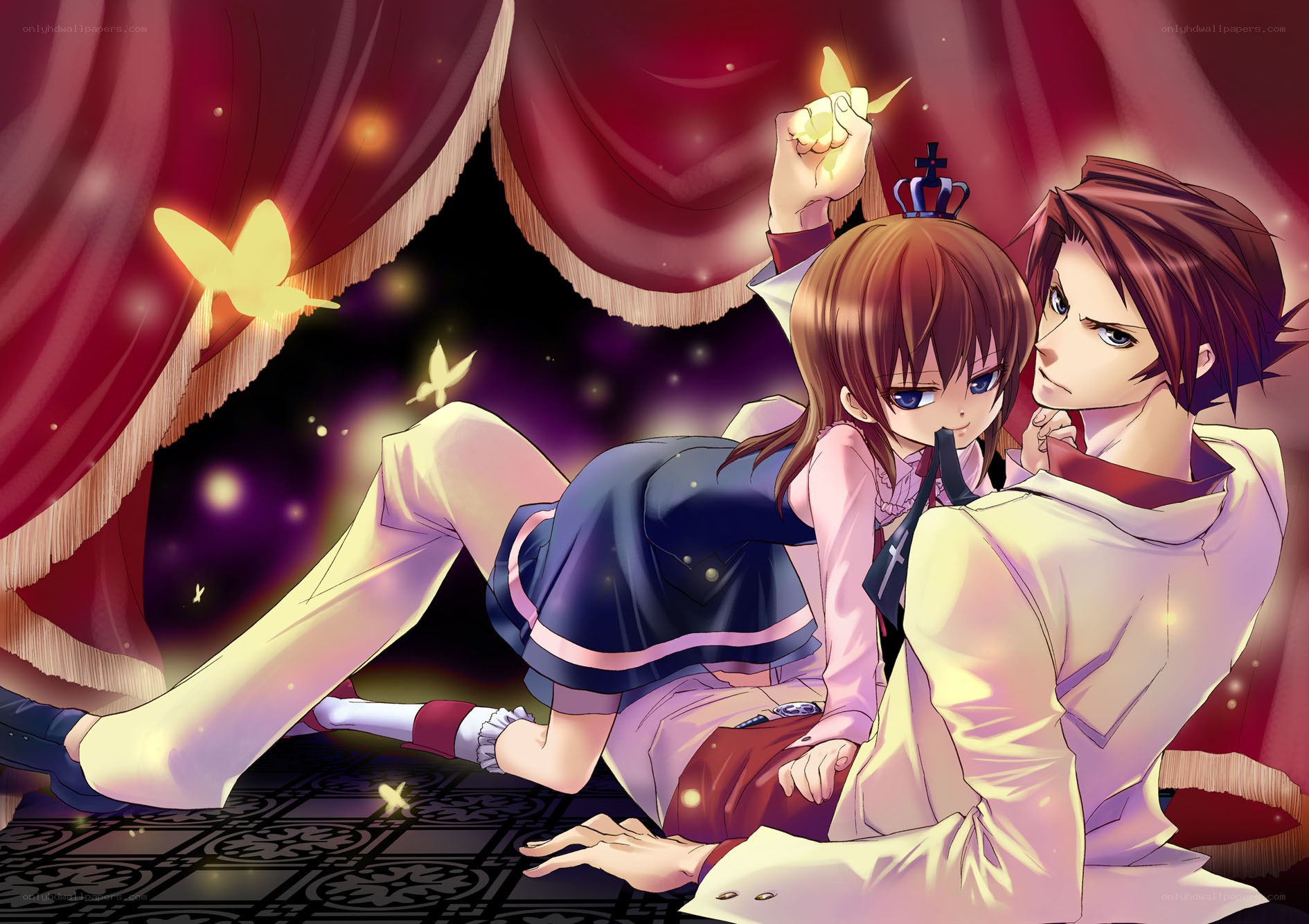 Anime couple on stage