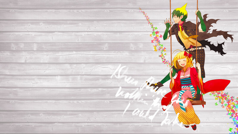 anime couple on swing