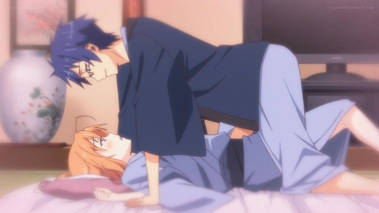 Anime couple on the floor