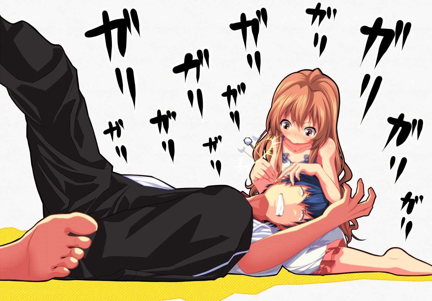 Anime couple on the ground