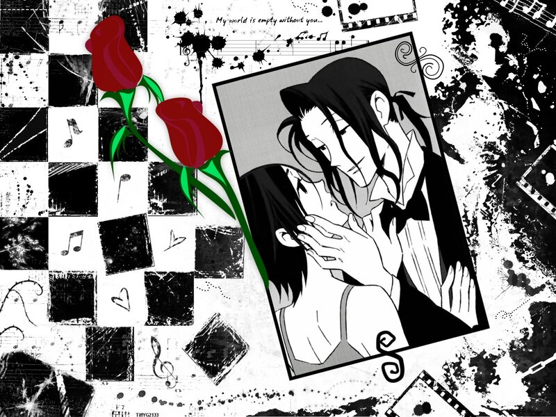 Anime Couple Portrait — Black