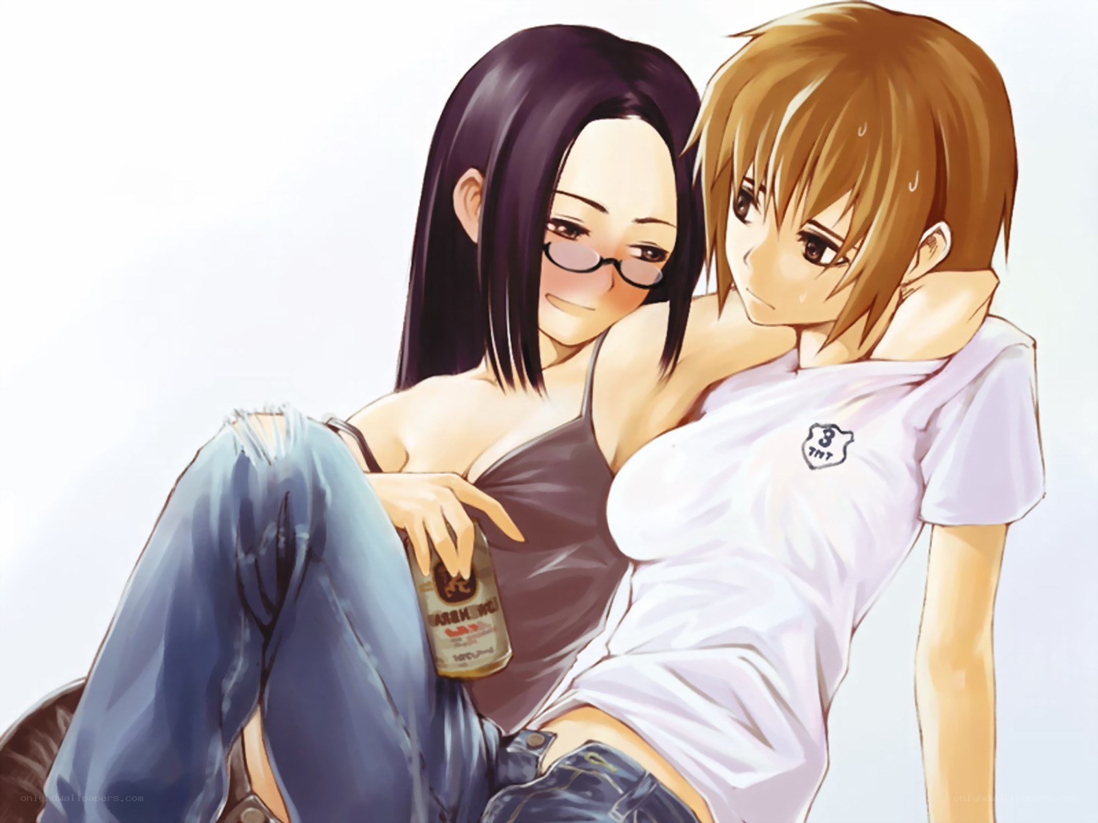 Anime couple relaxing together