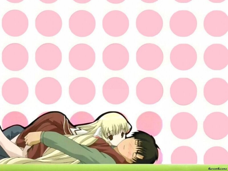 anime couple resting together